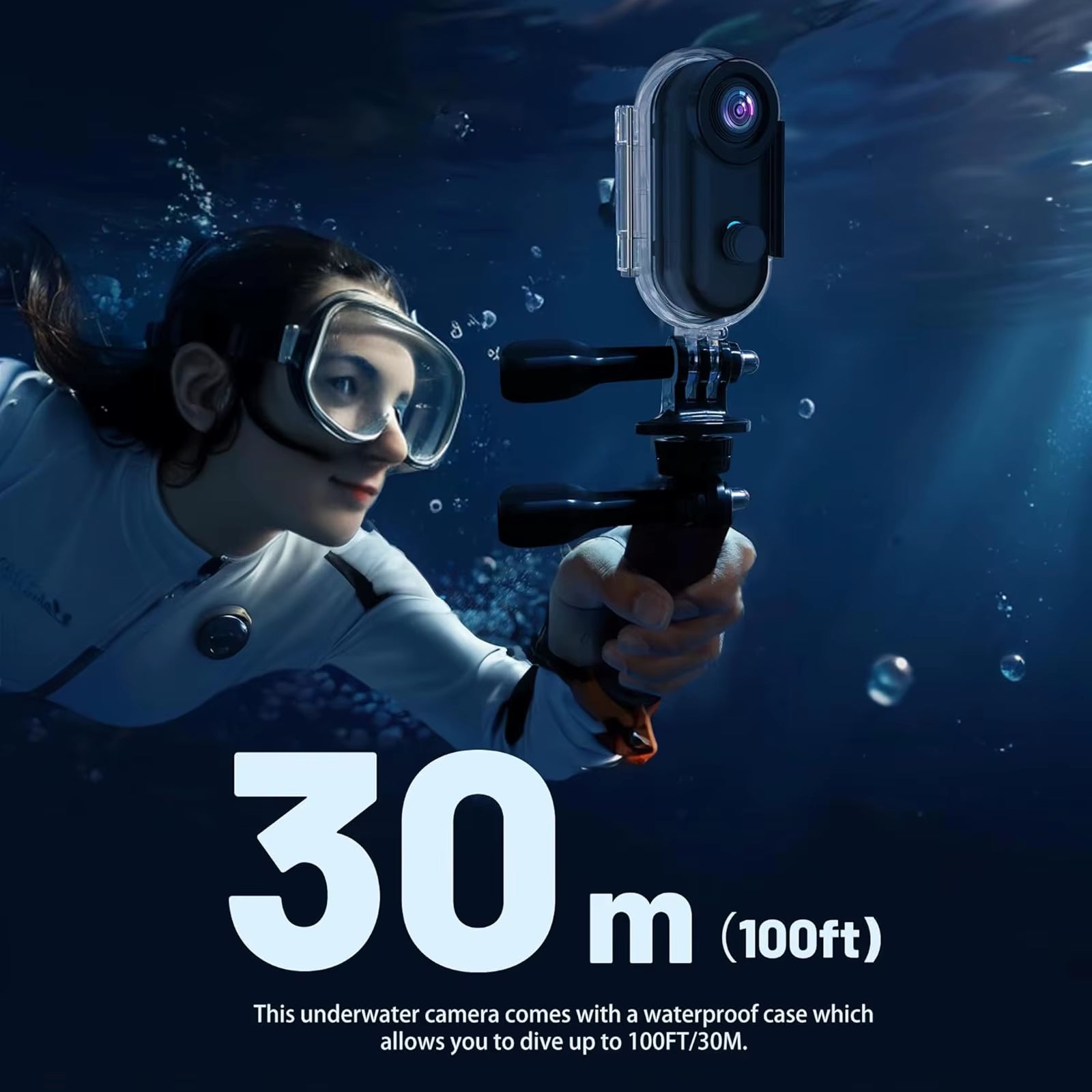 4K Waterptoor Thumb Pocket Small Action POV Camera WI-FI Live Stream Mini Body Camera Black 128GB Wearable Battery Cop Cam